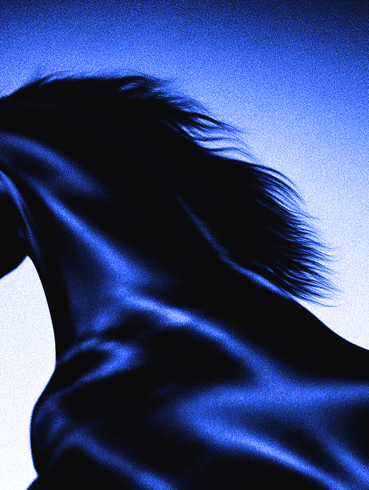 Abstract blue fabric in motion